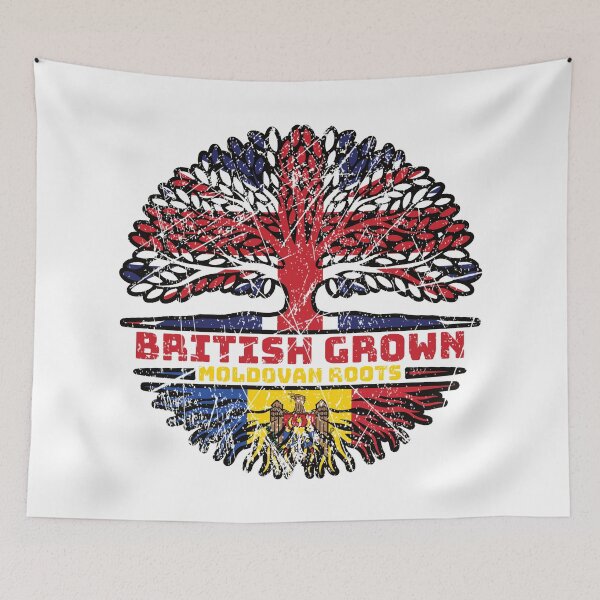 Item preview, Moldova Moldovan Uk United Kingdom British Tree Roots Flag designed and sold by FlagX.