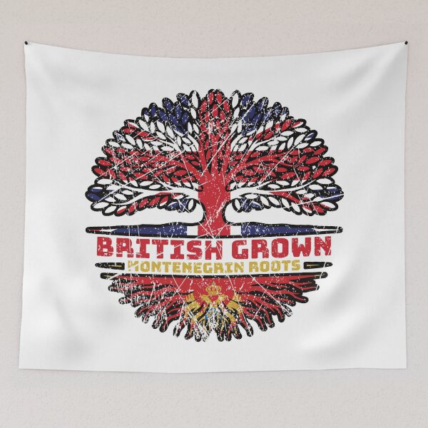 Item preview, Montenegro Montenegrin British UK Tree Roots Flag designed and sold by FlagX.