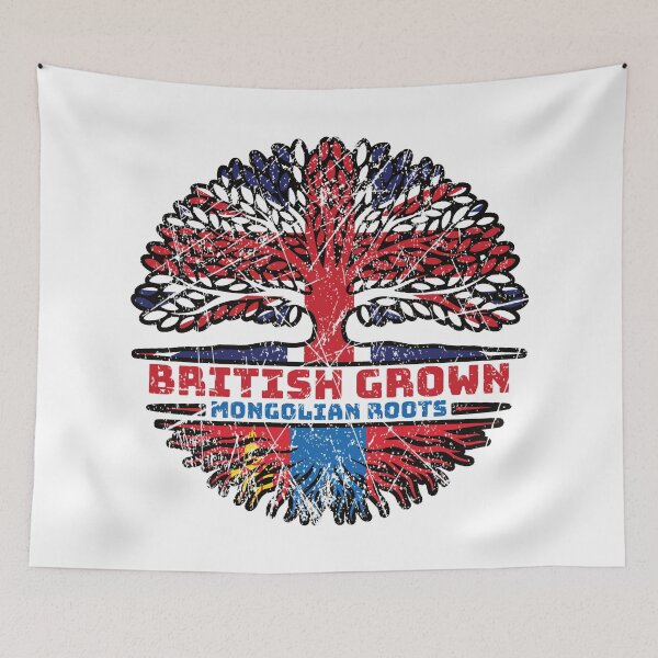 Item preview, Mongolia Mongolian British UK Tree Roots Flag designed and sold by FlagX.