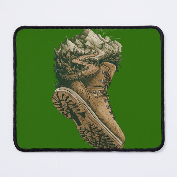 Item preview, A hiking boot transforming into an intricate mountain path designed and sold by 123ks.