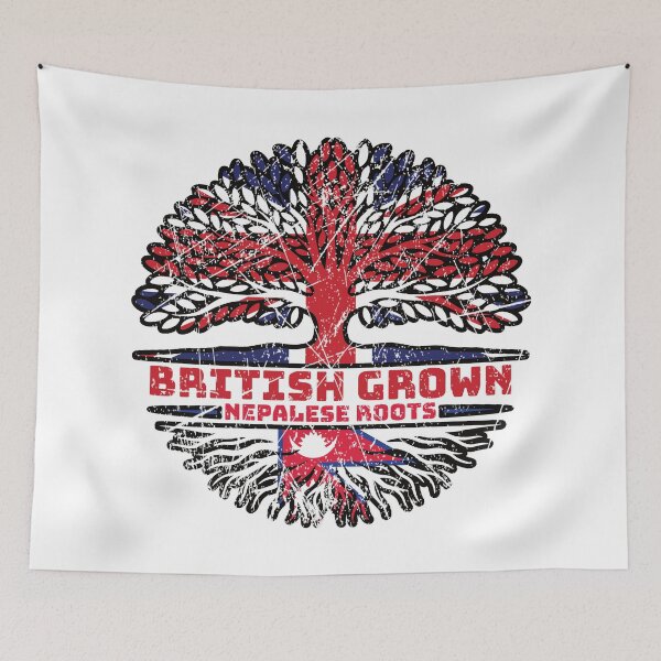 Item preview, Nepalese Nepal Uk United Kingdom British Tree Roots Flag designed and sold by FlagX.