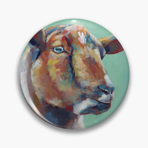 Item preview, Colourful Goat "BEANS" - Acrylic Painting designed and sold by BethanyAiken.