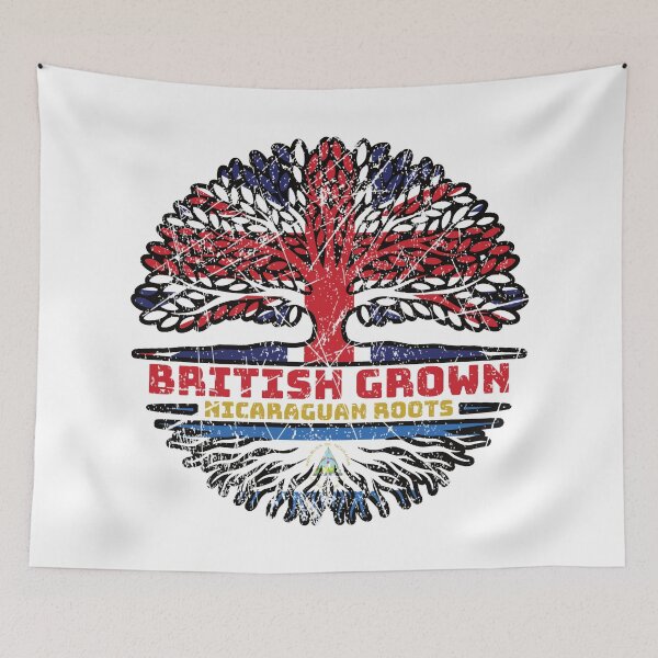 Item preview, Nicaraguan Nicaragua Uk United Kingdom British Tree Roots Flag designed and sold by FlagX.