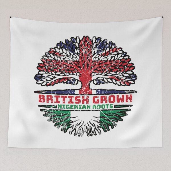 Item preview, Nigeria Nigerian Uk United Kingdom British Tree Roots Flag designed and sold by FlagX.