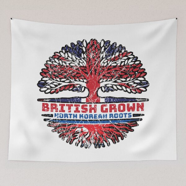 Item preview, North Korean North Korea Uk United Kingdom British Tree Roots Flag designed and sold by FlagX.