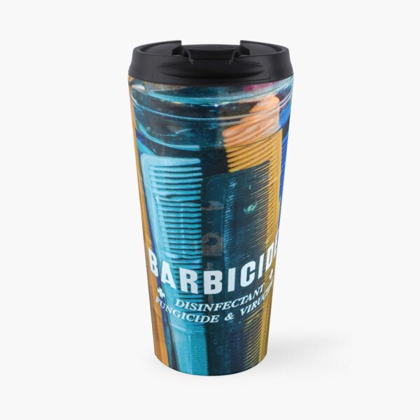 Barbershop Combs in Barbicide Jar Travel Mug