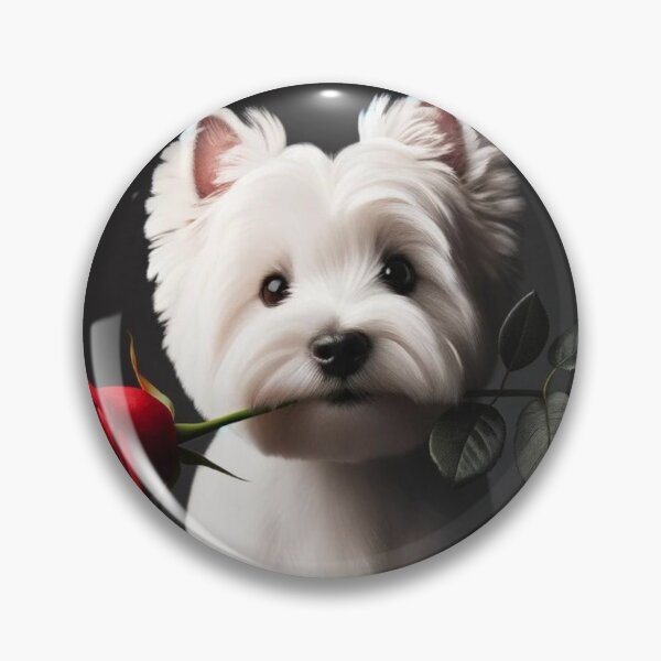 Item preview, West Highland Terrier with a Red Rose designed and sold by KishShop.