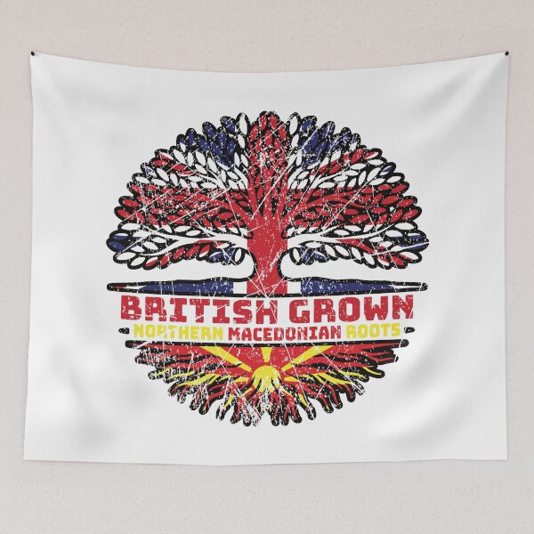 Item preview, North Macedonia Macedonian Uk United Kingdom British Tree Roots Flag designed and sold by FlagX.