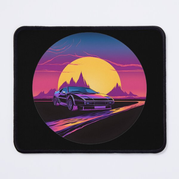 Item preview, Retrowave Car with Beautiful Sunset designed and sold by CyfroweMysli.
