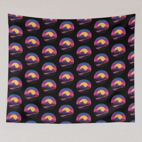 Item preview,  Retrowave Car with Beautiful Sunset designed and sold by CyfroweMysli.