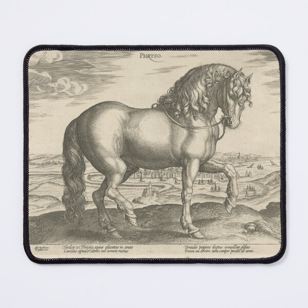 Item preview, Lovely Dutch Horse Engraving, Goltzius, 1582 designed and sold by queen-consort.