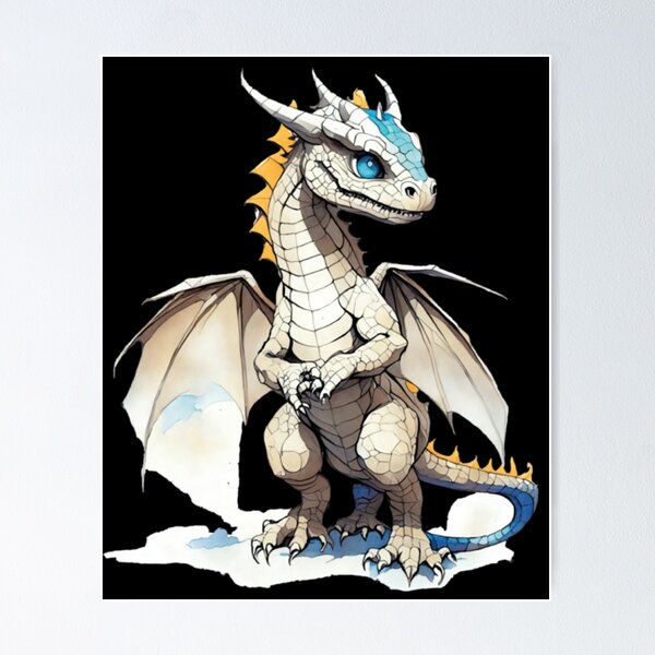 Artikelvorschau, Blaue Augen weißer Drache entworfen und verkauft von mag-graphic.