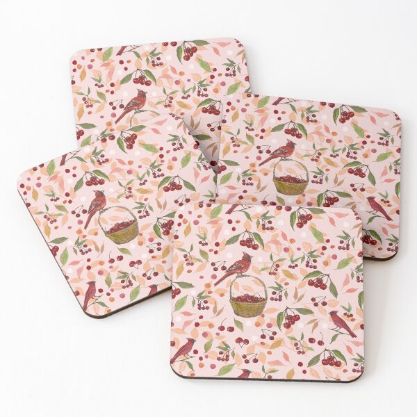 Item preview, Cherries and Cardinals Pretty Pattern designed and sold by JessicaWCooper.