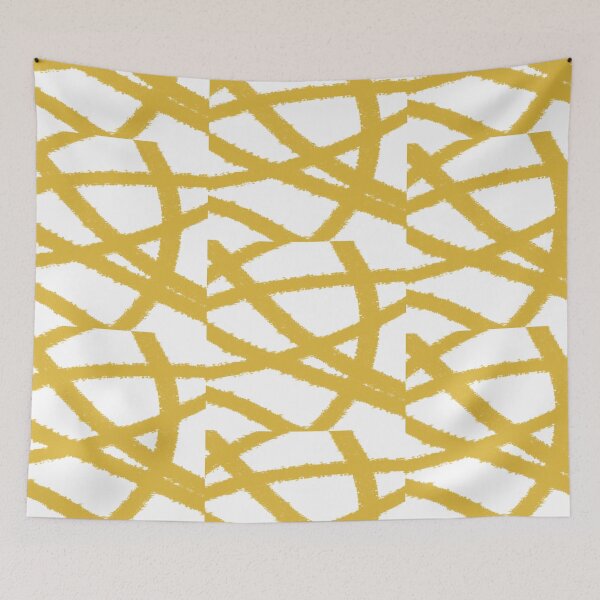 Item preview, Abstract Yellow White Curved lines pattern designed and sold by alczar.