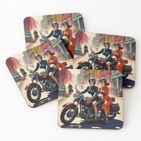 Item preview, Two Girls on a Motorcycle. designed and sold by tatty58.