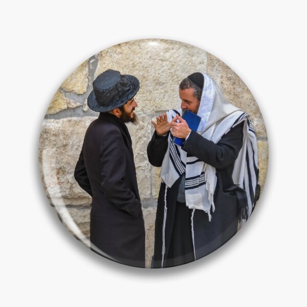Item preview, Two Men in a Discussion Next to Jerusalem's Western Wall designed and sold by Mitchell Grosky.