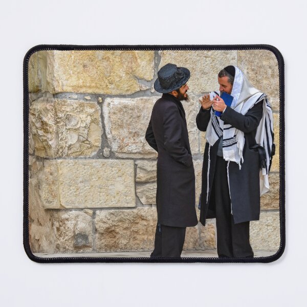 Item preview, Two Men in a Discussion Next to Jerusalem's Western Wall designed and sold by Mitchell Grosky.