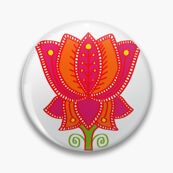 Item preview, Lotus Madhubani painting- Indian Art - Sticker 2024 designed and sold by ShrutiCreates.