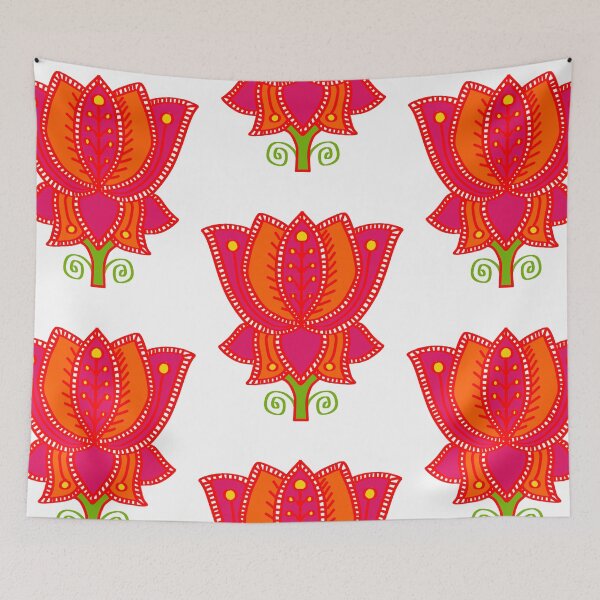 Item preview, Lotus Madhubani painting- Indian Art - Sticker 2024 designed and sold by ShrutiCreates.