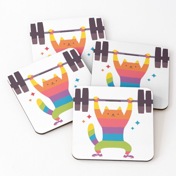 Item preview, Rainbow Cat Deadlift Bodybuilder designed and sold by SweetClicks123.