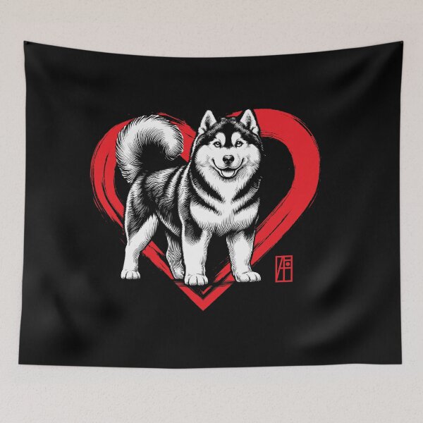 Aperçu de l'œuvre J'aime mon Husky sibérien - Chien durable - J'aime mon chien créée et vendue par ArtProjectShop.