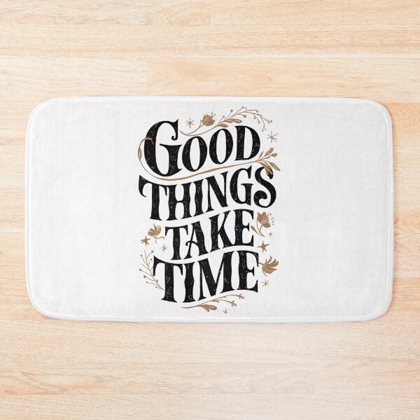 Item preview, 'Good Things Take Time' Aesthethic Black And Gold Typography Design, Positivity, Affirmation designed and sold by WatermelonPink.
