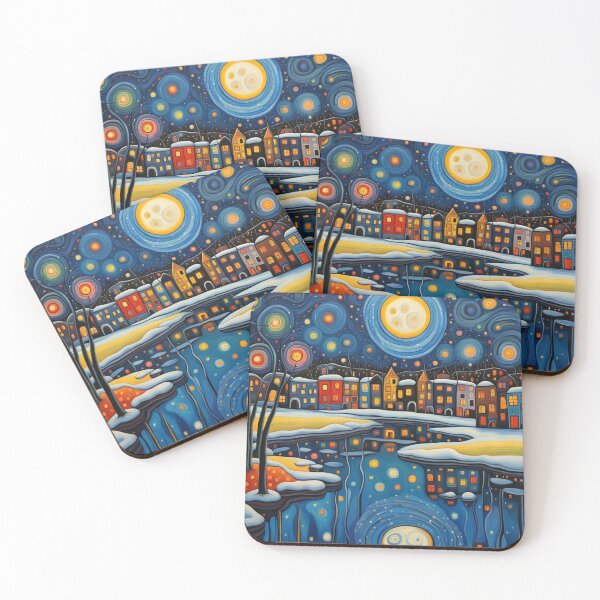 Item preview, Winter night by lake 4 designed and sold by George Hutton Hunter.