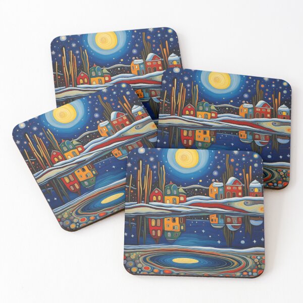 Item preview, Winter night by lake 5 designed and sold by George Hutton Hunter.