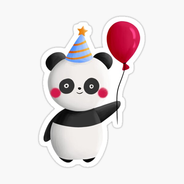 Item preview, Little panda celebrates his birthday designed and sold by DidiSunshine.