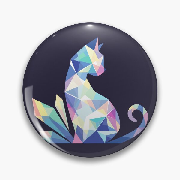 Item preview, Polygonal Cat With Crystals designed and sold by SweetClicks123.