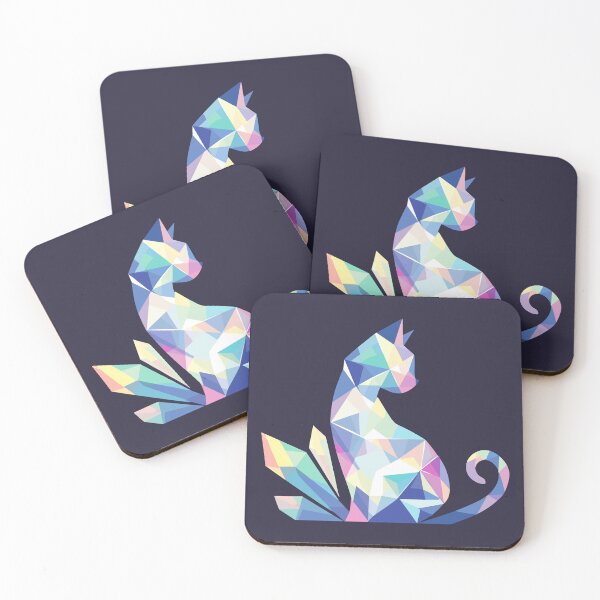 Item preview, Polygonal Cat With Crystals designed and sold by SweetClicks123.