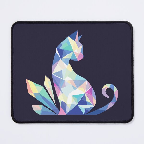 Item preview, Polygonal Cat With Crystals designed and sold by SweetClicks123.