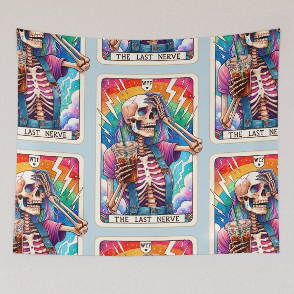 Item preview, The Last Nerve WTF Mom Funny Skeleton Card, Tarot Parody designed and sold by Margival.