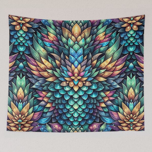 Item preview, Fantasy Scales Multicolored Pattern - Whimsical Art Print designed and sold by lloreleya.