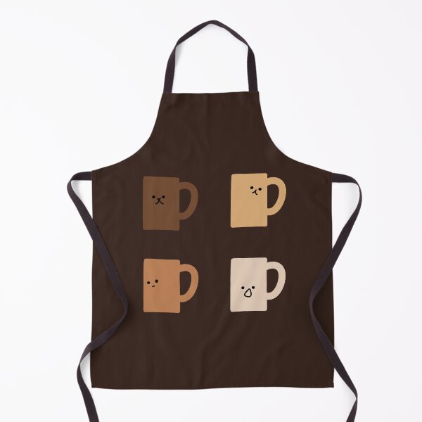Item preview, Cute Coffee Mugs with Expressive Faces Vector Illustration | Brown Background designed and sold by RM-Journey.