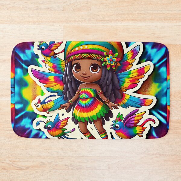 Item preview, Rasta Fairy, Cute Little Girl, Black Girl Cartoon, Reggae Rastafairyan, Tie Dye Rastafarian, Gift for Child designed and sold by Anticulture.