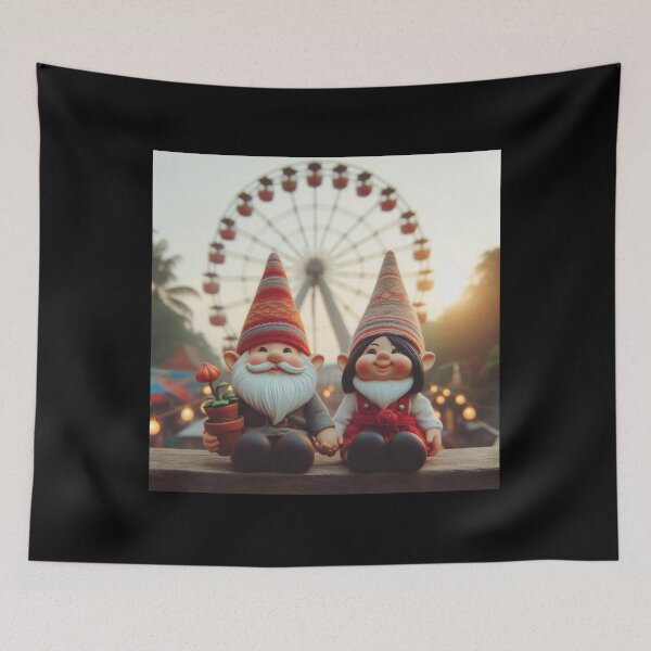 Item preview, Whimsical Gnome Couple at Carnival | Enchanted Midway Adventure Art designed and sold by litchick1977.