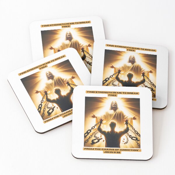 Item preview, "Find strength in me to break free from the chains of addiction." - John 8:32 designed and sold by STO1KA.