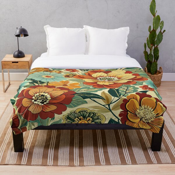 Aperçu de l'œuvre Fleurs intemporelles : une tapisserie florale vintage créée et vendue par AgarutanPrint.