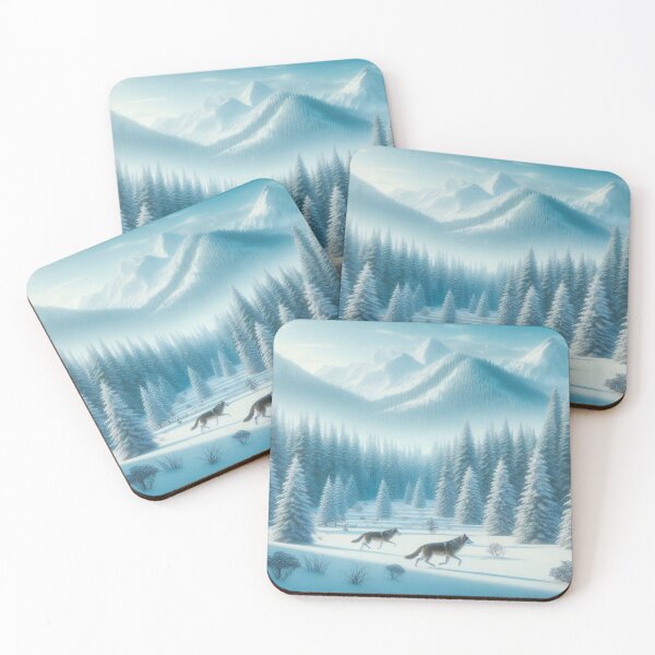 Item preview, Whispering Pines Wolves Wander in Snowy Silence designed and sold by ArtComixHaven.