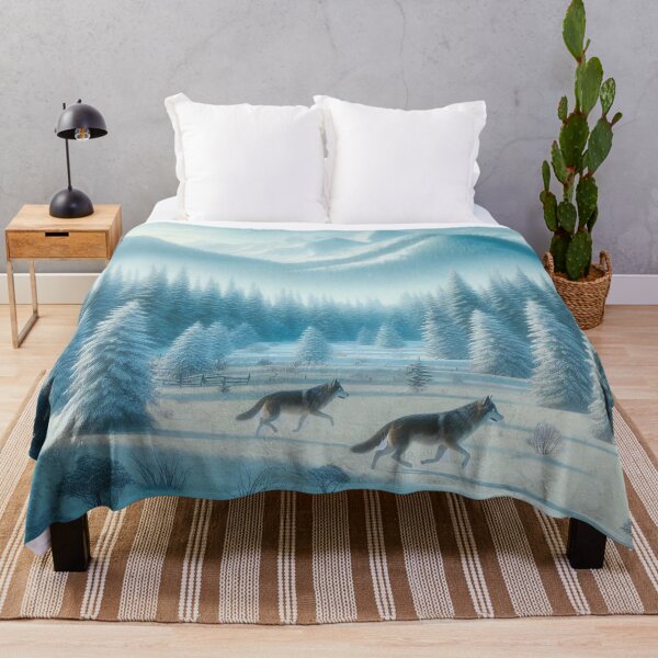 Item preview, Whispering Pines Wolves Wander in Snowy Silence designed and sold by ArtComixHaven.