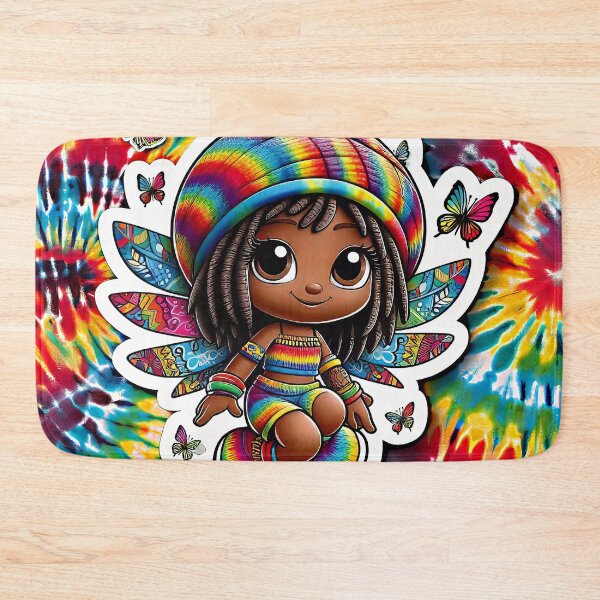 Item preview, Rasta Fairy, Cute Little Girl, Black Girl Cartoon, Reggae Rastafairyan, Tie Dye Rastafarian, Gift for Child designed and sold by Anticulture.