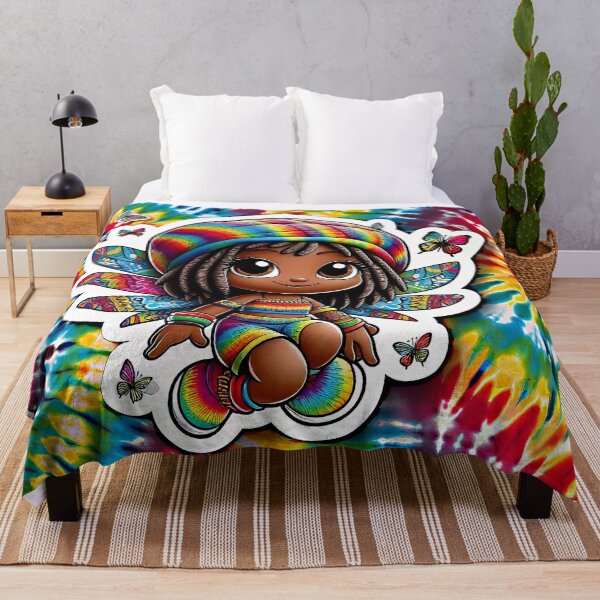 Item preview, Rasta Fairy, Cute Little Girl, Black Girl Cartoon, Reggae Rastafairyan, Tie Dye Rastafarian, Gift for Child designed and sold by Anticulture.