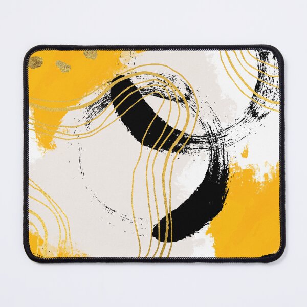 Item preview, Abstract black yellow stains pattern designed and sold by alczar.