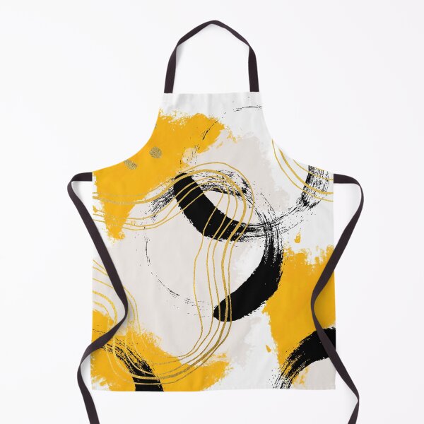Item preview, Abstract black yellow stains pattern designed and sold by alczar.