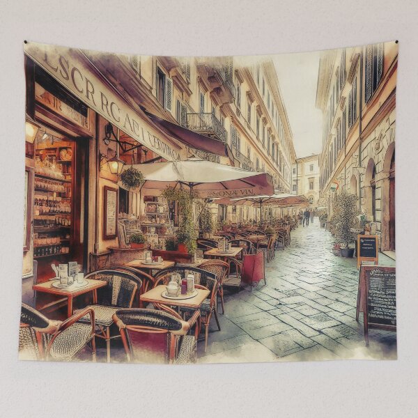 Item preview, Enchanting European Alleyway Café Watercolor designed and sold by ArtComixHaven.