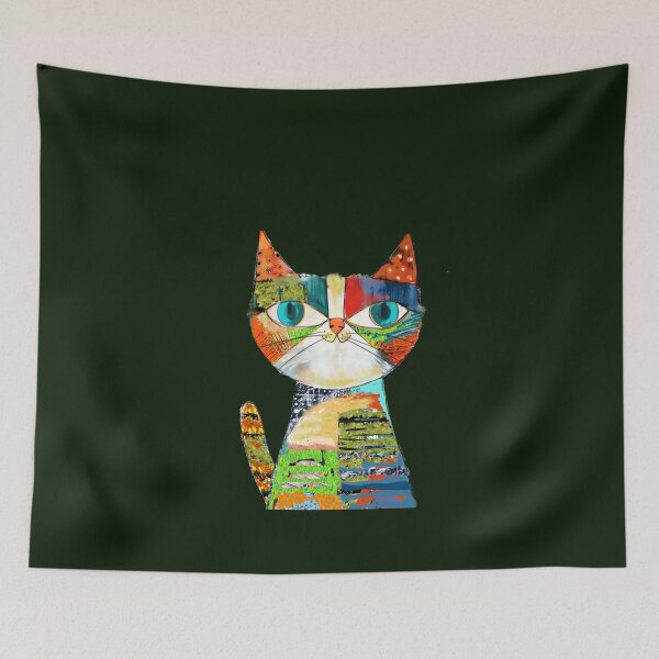 Item preview, Colorful Whimsical Cat Design Illustration: Rainbow Purrfection! designed and sold by adriaquart.