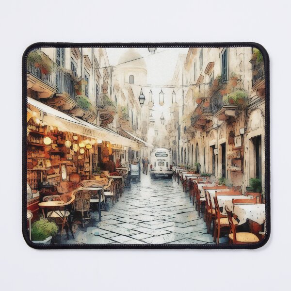 Item preview, Charming Watercolor Alley of an Old European City designed and sold by ArtComixHaven.
