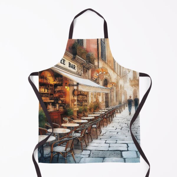 Item preview, Enchanting Coffee Bar in a Cobblestone European Alley designed and sold by ArtComixHaven.