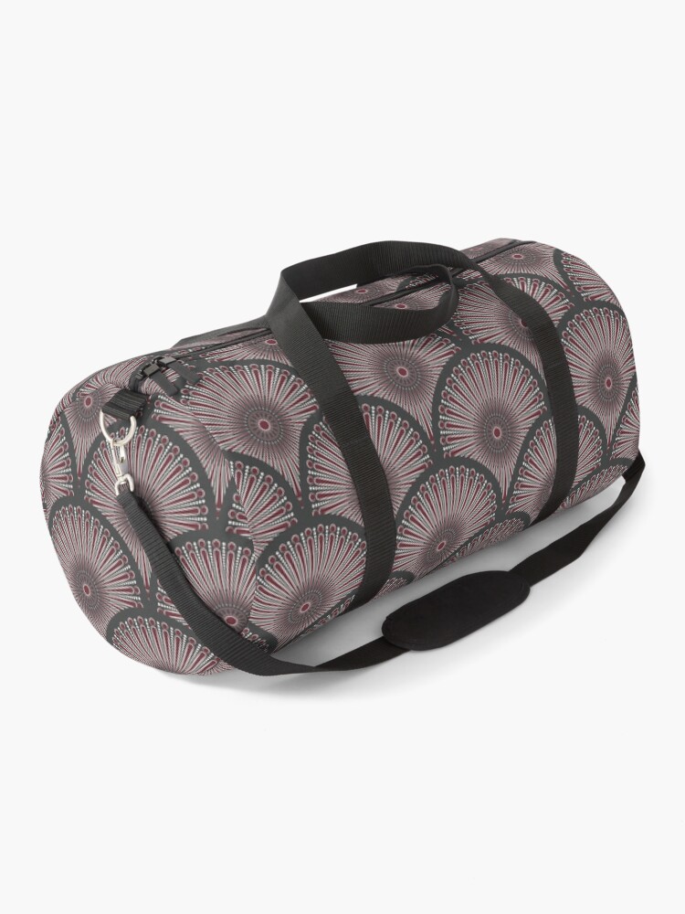 Duffle Bag, Royal Circle Vintage Glamour Dot Mandala Art Deco Scallop designed and sold by Triplicate Limited